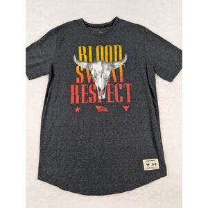 Under Armour Project Rock T-Shirt Mens Size L Gray Blood Sweat Respect Loose Fit